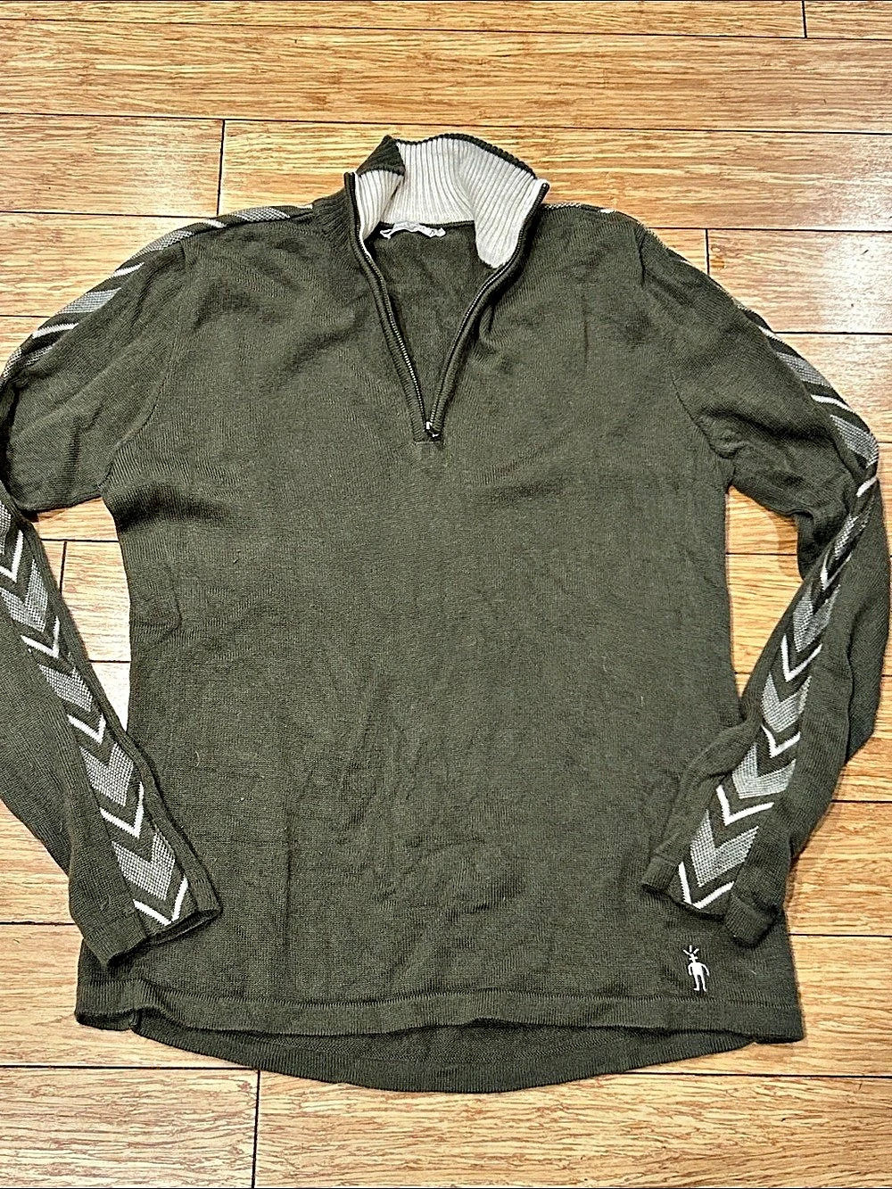 Smartwool Merino Wool Quarter-Zip in Green XL